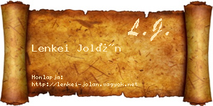 Lenkei Jolán névjegykártya