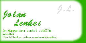 jolan lenkei business card